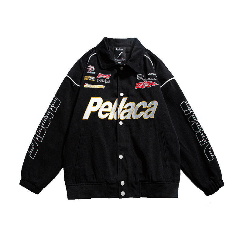 Japanese Campus Trendy Brand Letter Embroidered Coat