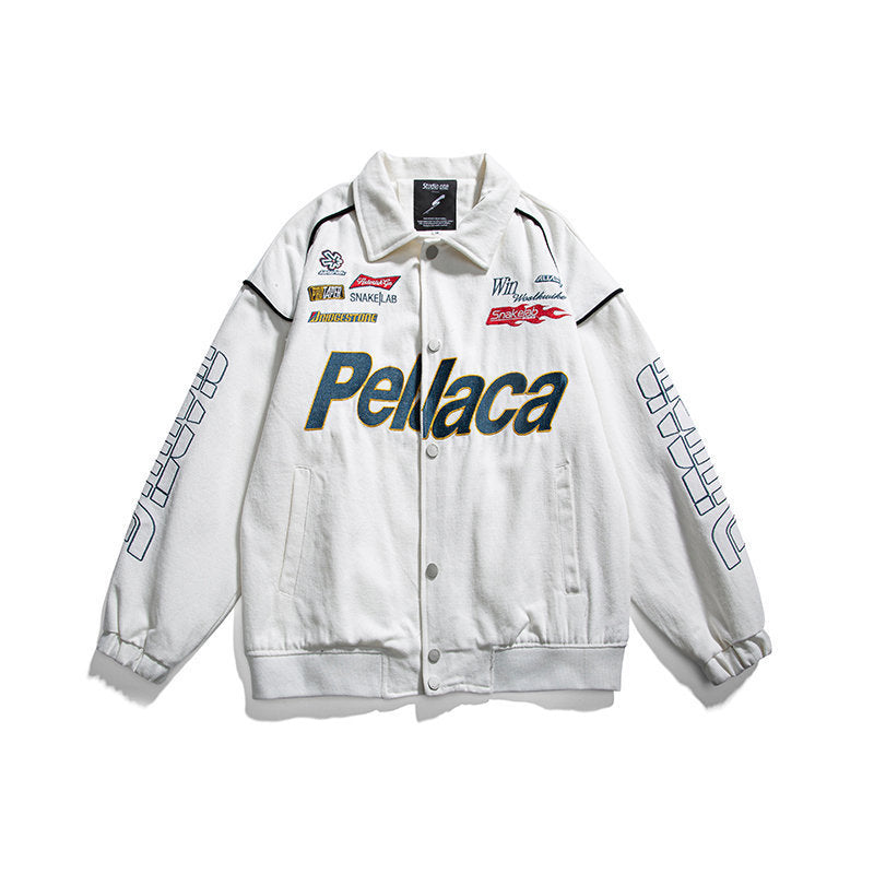 Japanese Campus Trendy Brand Letter Embroidered Coat