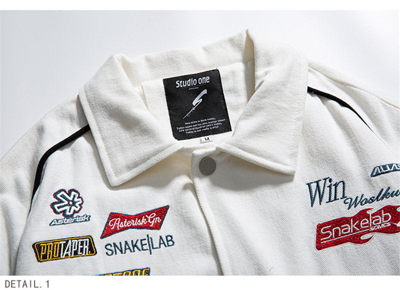 Japanese Campus Trendy Brand Letter Embroidered Coat