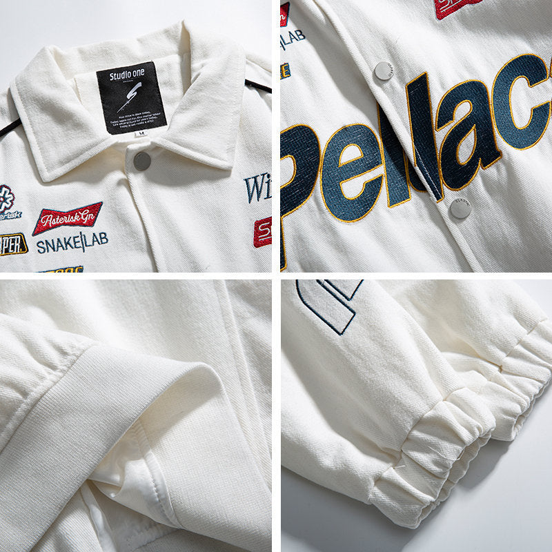 Japanese Campus Trendy Brand Letter Embroidered Coat